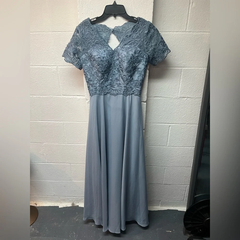 Mother of the bride or groom, women's formal dress, Blue - Picture 1 of 6